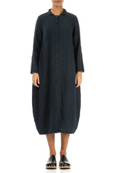 Balloon Graphite Textured Linen Jacket Dress 1