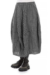 Balloon Grey Check Linen Skirt 4