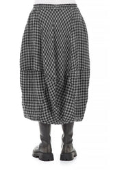 Balloon Grey Check Linen Skirt 3