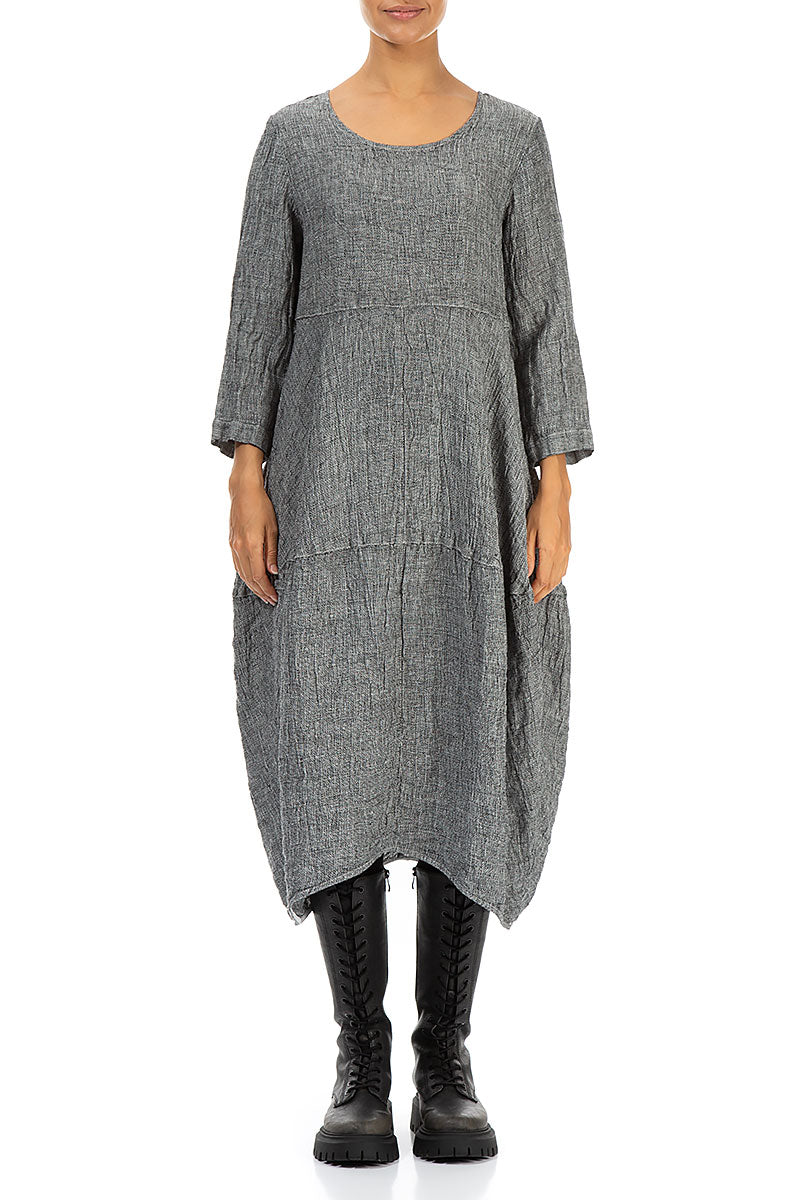 Balloon Grey Mélange Linen Dress