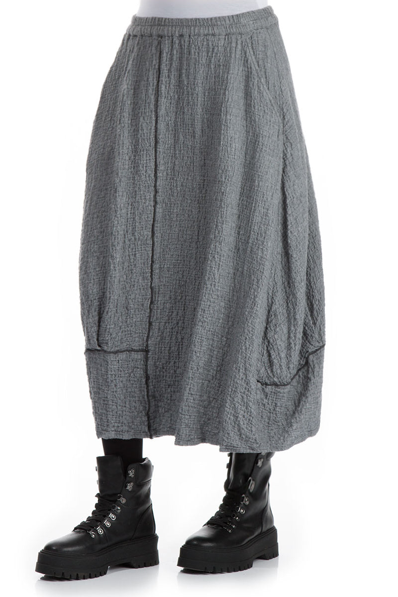 Balloon Grey Wool Skirt