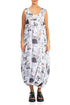 Balloon Hem Street Art Gauze Linen Dress 1