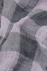 Balloon Large Check Lilac Gauze Linen Jacket Dress 7