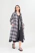 Balloon Large Check Lilac Gauze Linen Jacket Dress 1