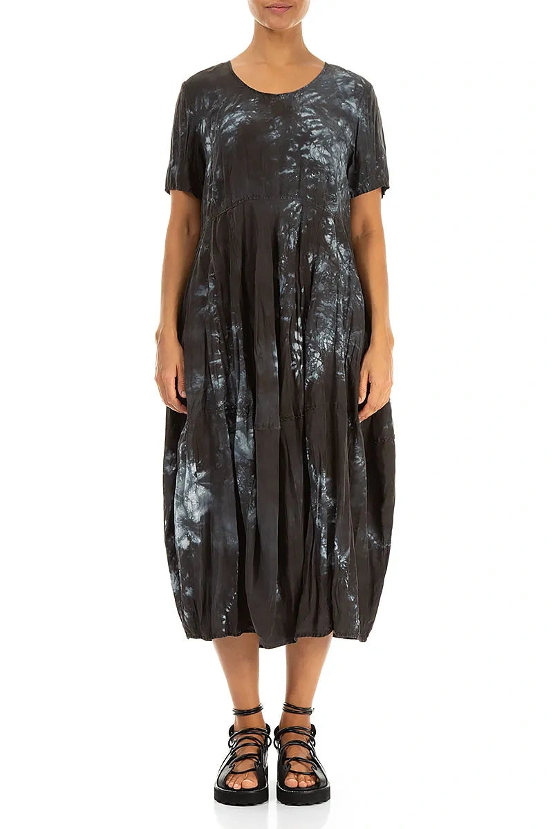 Balloon Liquid Charcoal Crumpled Silk Dress 2