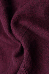 Balloon Long Sleeves Magenta Mélange Linen Dress 5