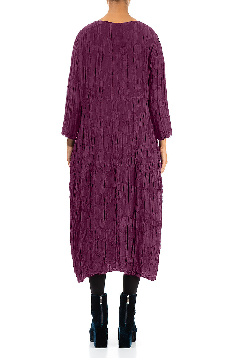 Balloon Magenta Circle Silk Linen Dress