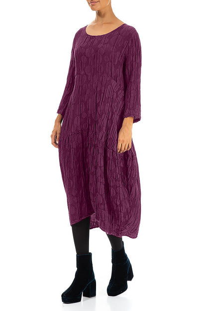 Balloon Magenta Circle Silk Linen Dress