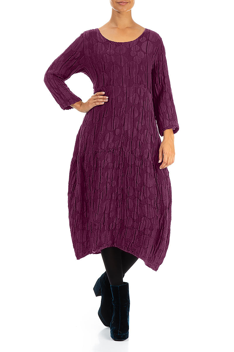 Balloon Magenta Circle Silk Linen Dress