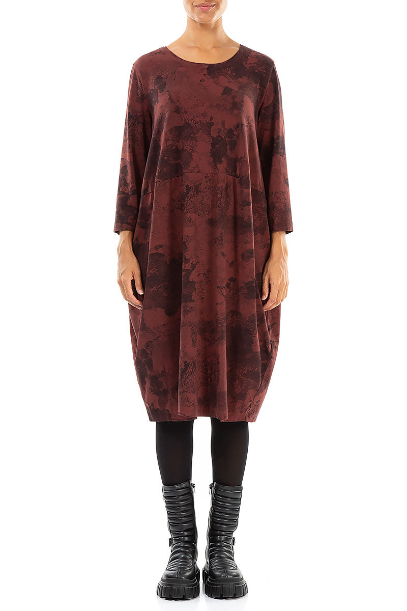 Balloon Merlot Marble Cotton Dress