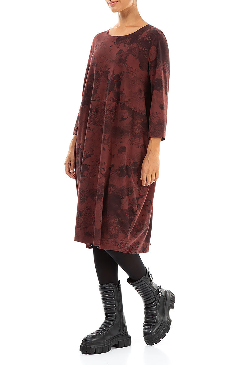 Balloon Merlot Marble Cotton Dress