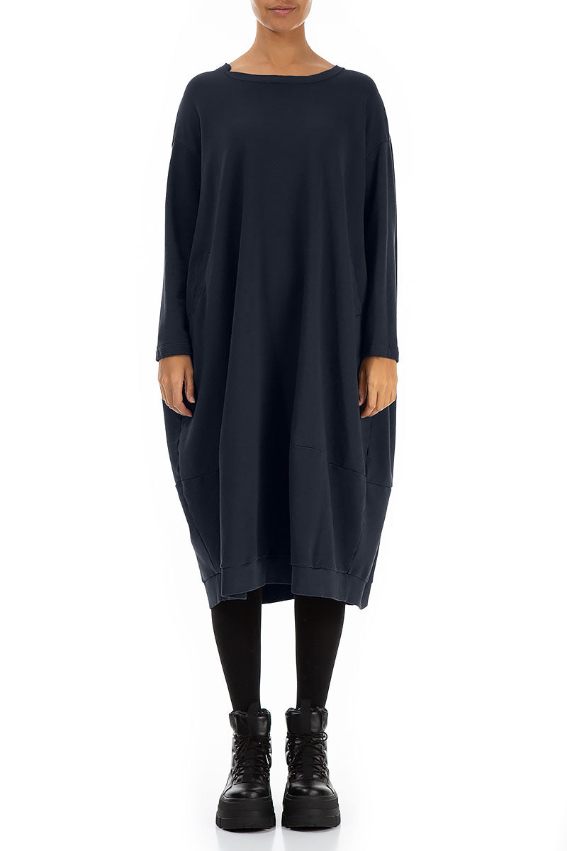 Balloon Midnight Blue Cotton Dress