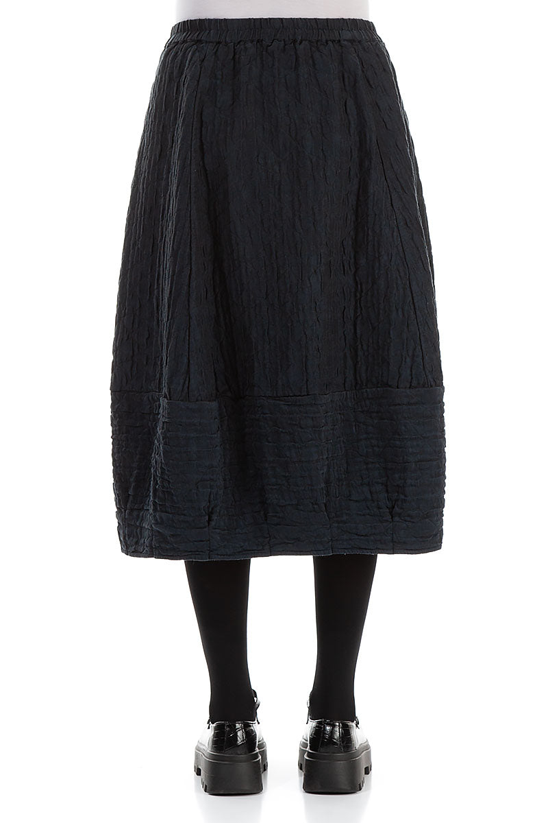 Balloon Midnight Blue Quilted Silk Skirt