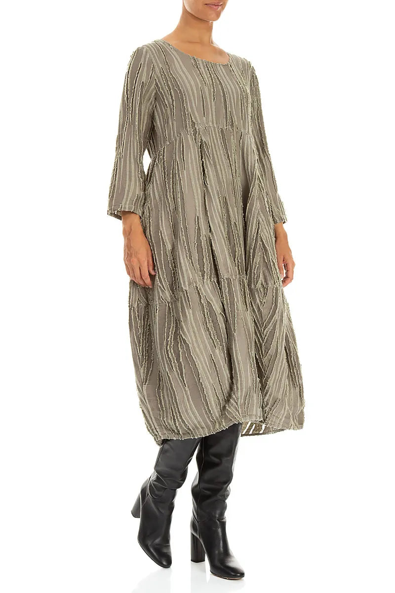 Balloon Olive Fray Weave Dress