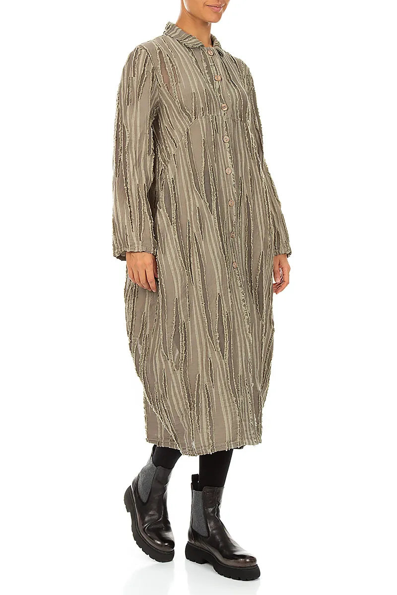Balloon Olive Fray Weave Jacket