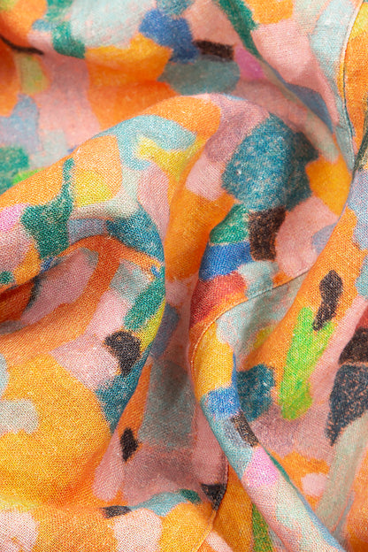 Balloon Orange Burst Linen Dress 6