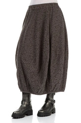 Balloon Ornamented Forest Brown Silk Cotton Skirt 3