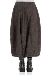 Balloon Ornamented Forest Brown Silk Cotton Skirt 2