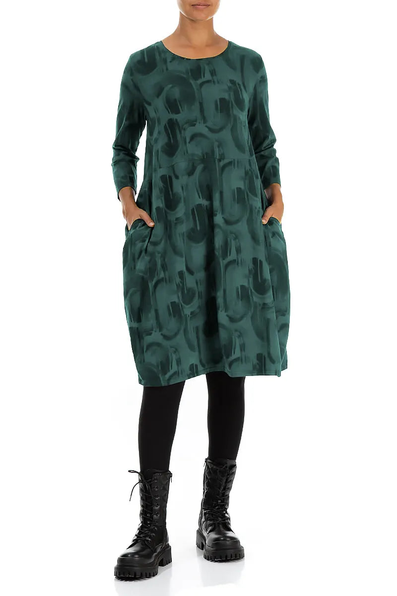 Balloon Peacock Paintwave Cotton Dress 4