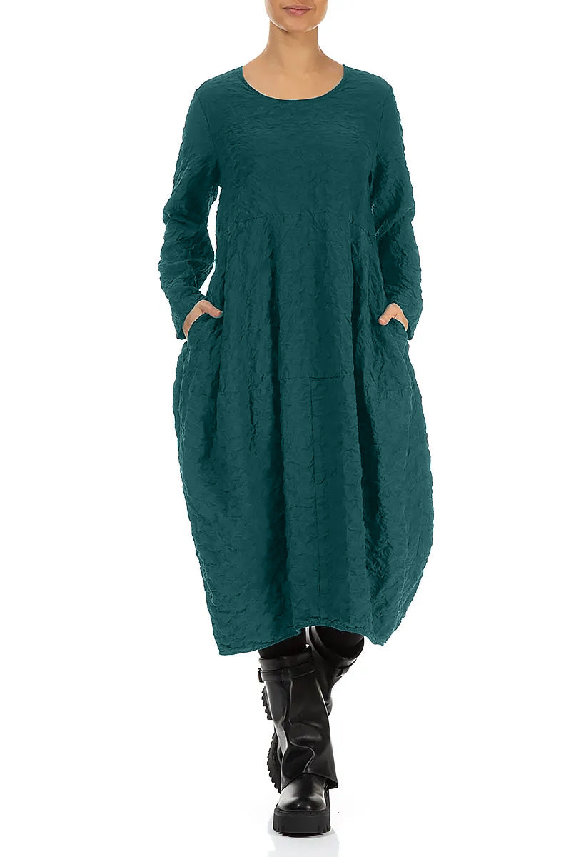 Balloon Peacock Pleated Silk Bamboo Dress 4