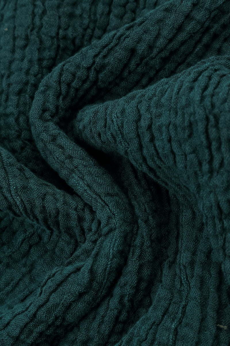 Balloon Peacock Textured Linen Dress 5