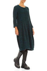 Balloon Peacock Textured Linen Dress 3