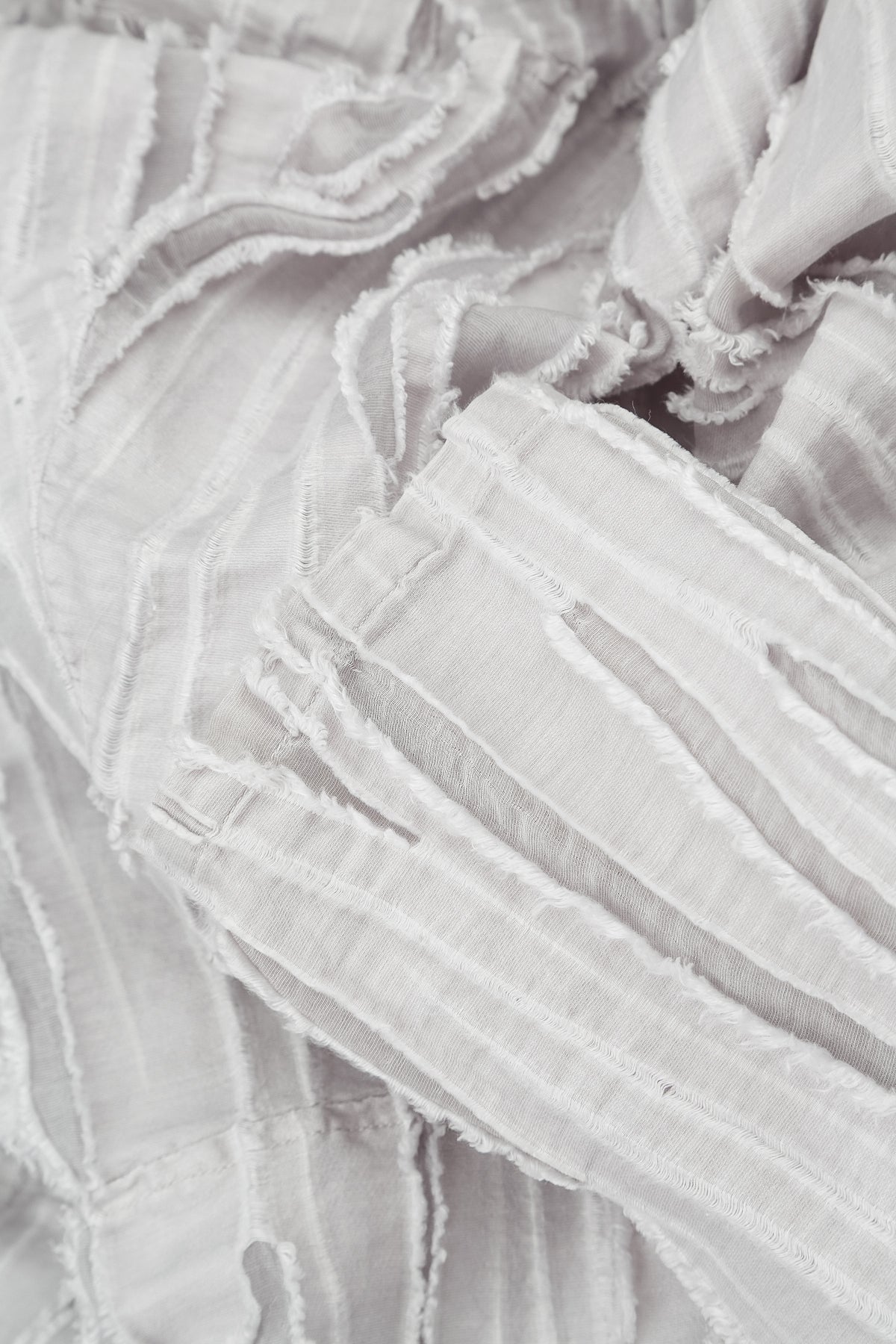 Balloon Pearl Grey Fray Weave Dress