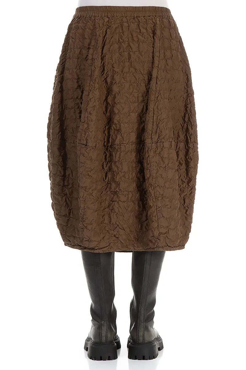 Balloon Pleated Aged Copper Silk Bamboo Skirt 2