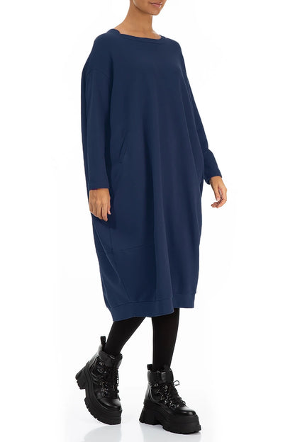 Balloon Royal Blue Cotton Dress 3