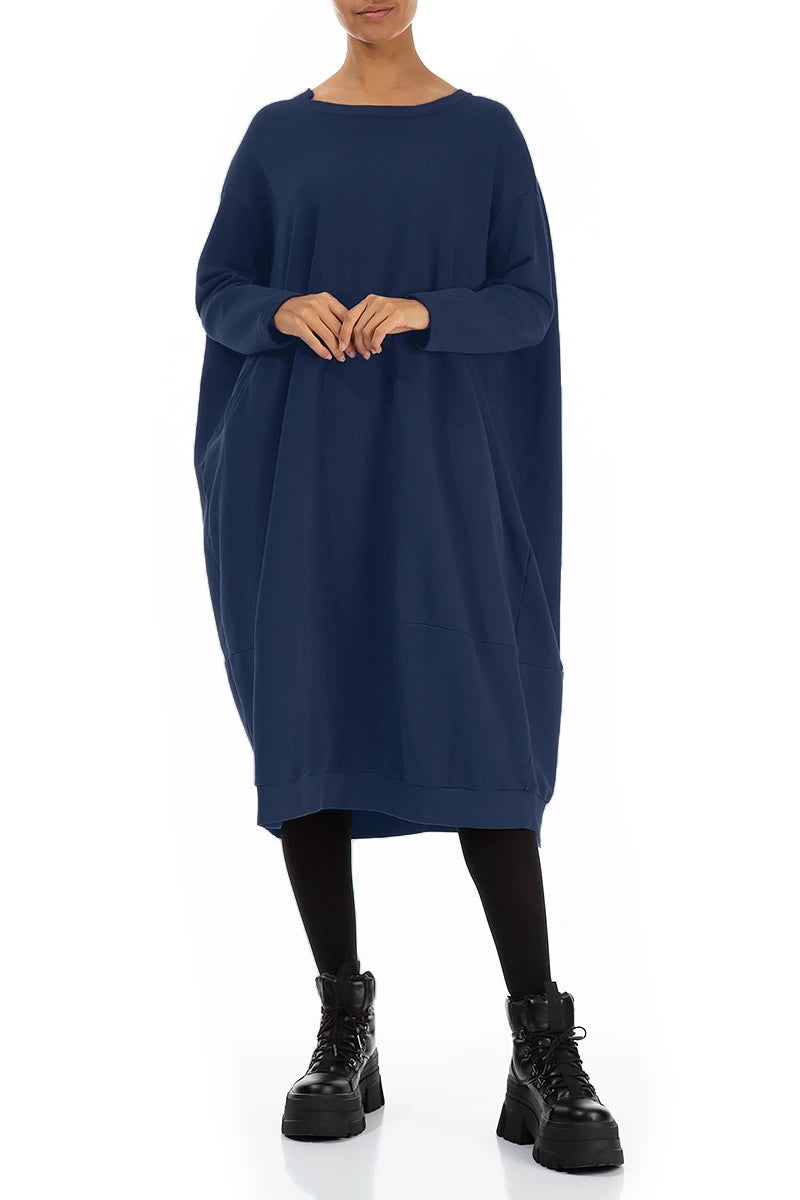 Balloon Royal Blue Cotton Dress 4