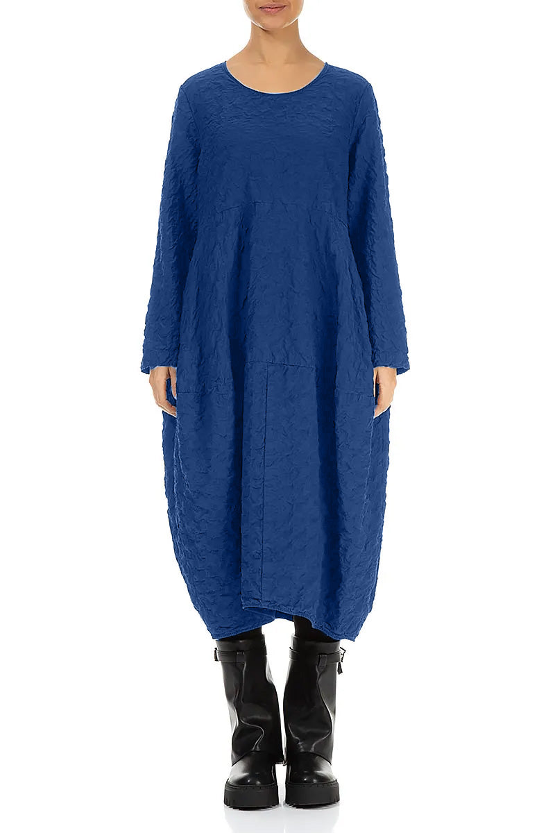 Balloon Royal Blue Pleated Silk Bamboo Dress 1