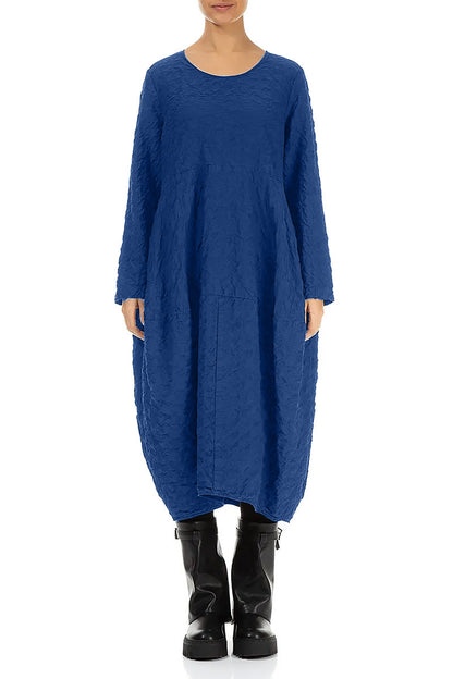 Balloon Royal Blue Pleated Silk Bamboo Dress 1