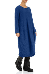 Balloon Royal Blue Pleated Silk Bamboo Dress 3