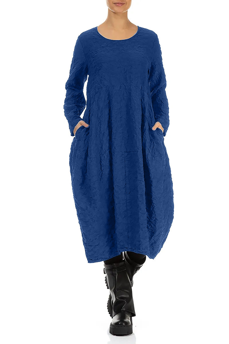 Balloon Royal Blue Pleated Silk Bamboo Dress 4