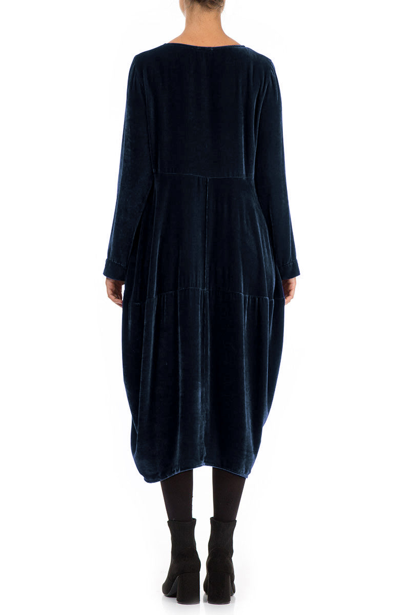 Balloon Royal Blue Silk Velvet Dress 2