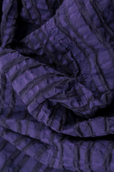 Balloon Royal Purple Checkered Linen Cotton Dress 5