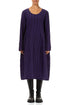 Balloon Royal Purple Checkered Linen Cotton Dress 1