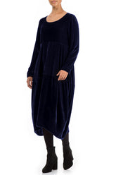 Balloon Royal Purple Silk Velvet Dress 4