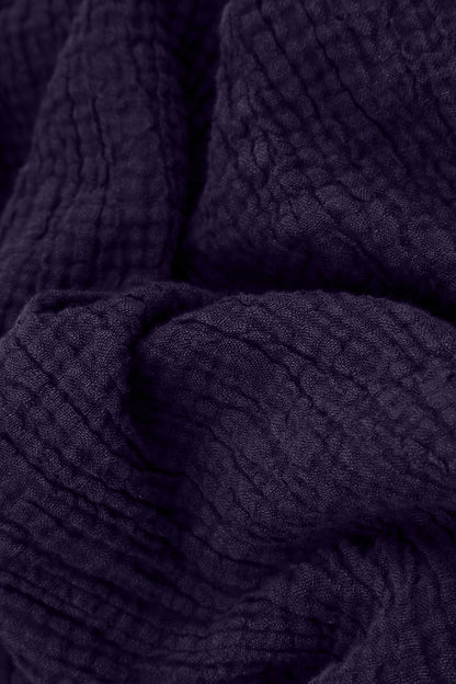 Balloon Royal Purple Textured Linen Dress 5