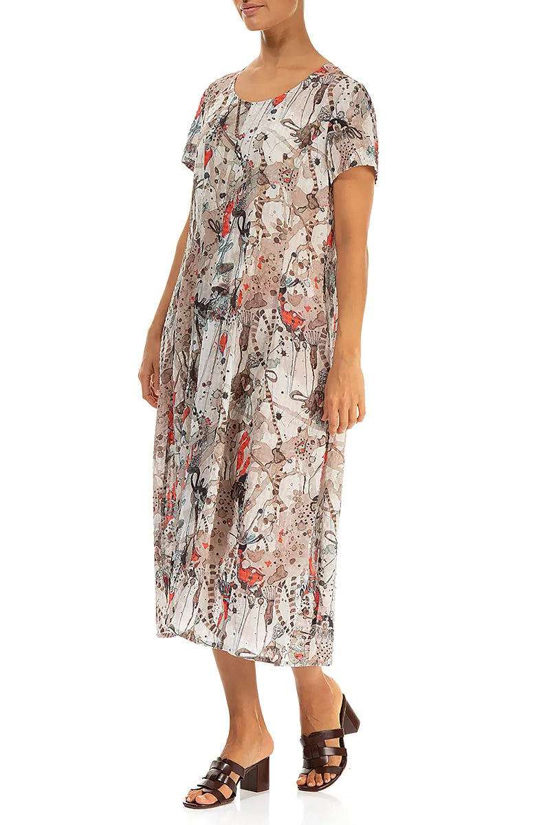 Robe en soie texturée Balloon Savannah