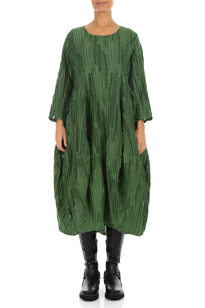 Balloon Shamrock Green Fray Weave Dress 1