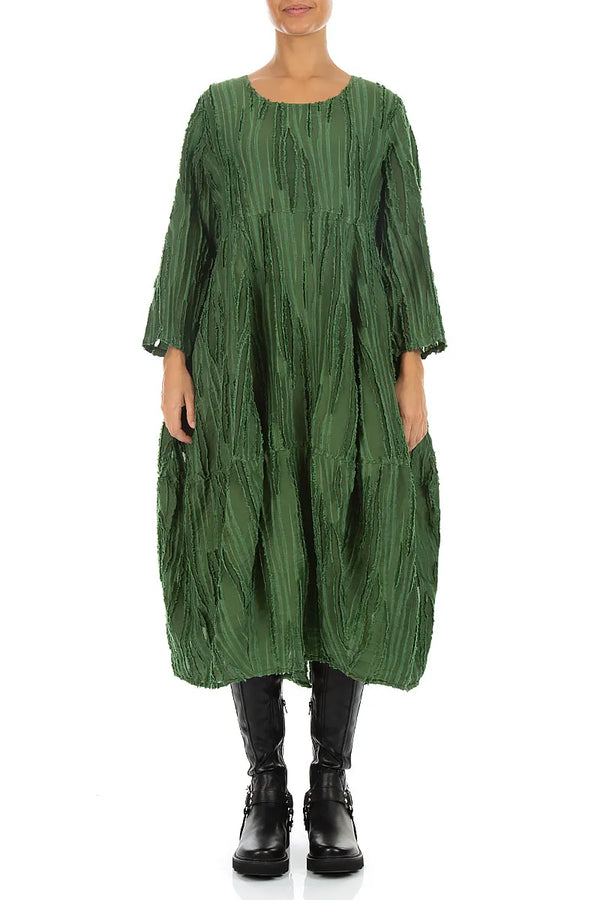 Balloon Shamrock Green Fray Weave Dress 1