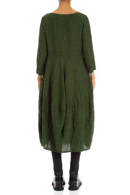 Balloon Shamrock Green Mélange Linen Dress 2