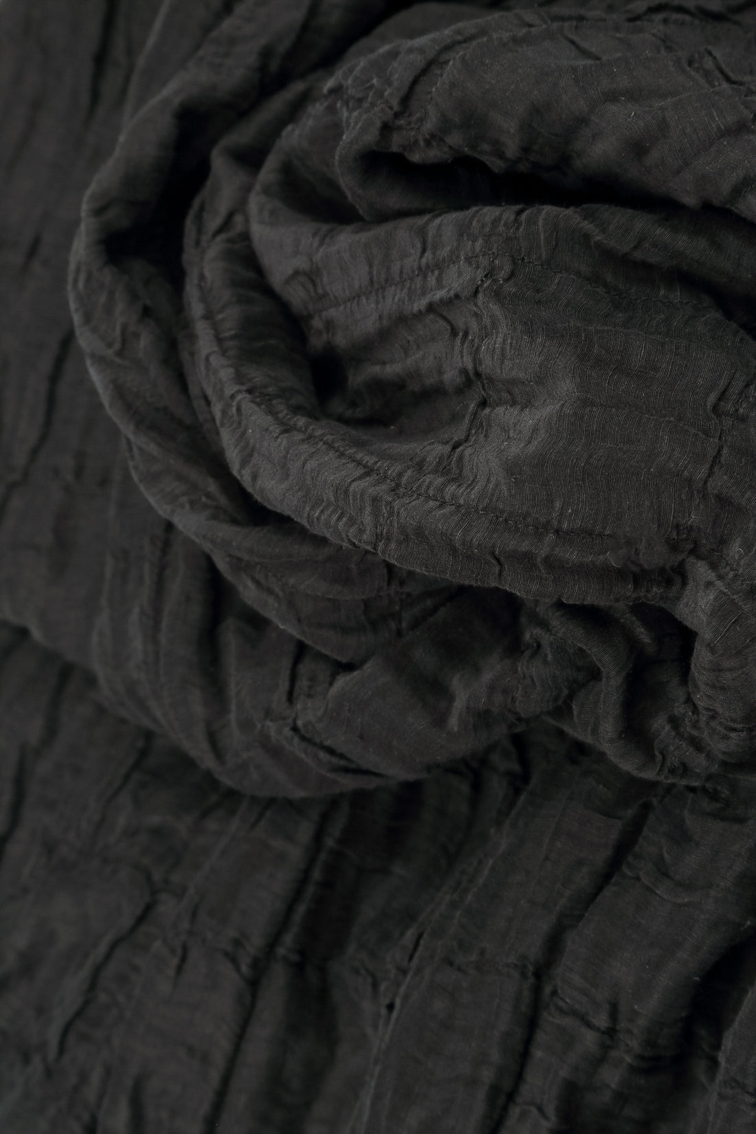 Balloon Shape Crinkled Black Silk Linen Skirt 4