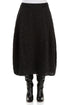 Balloon Shape Crinkled Black Silk Linen Skirt 1