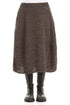 Balloon Shape Crinkled Forest Brown Silk Linen Skirt 1