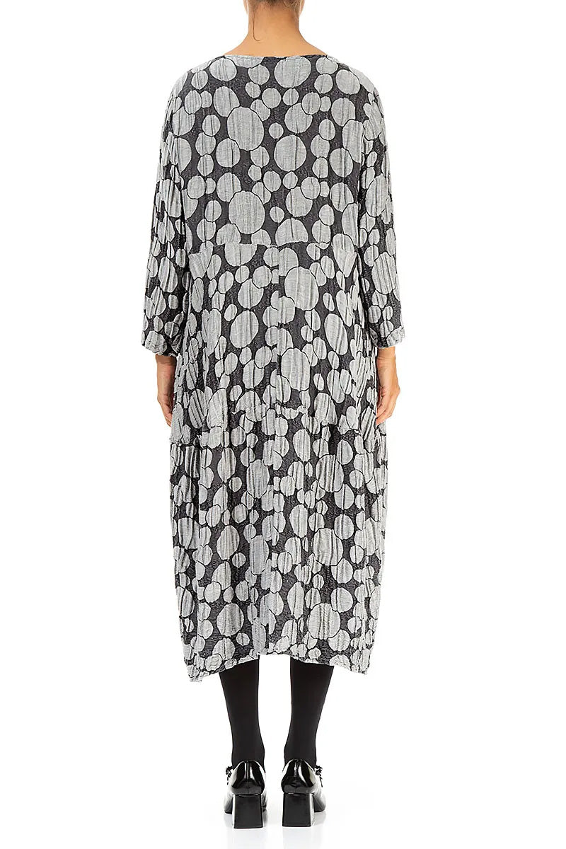 Balloon Silver Circle Silk Linen Dress 2