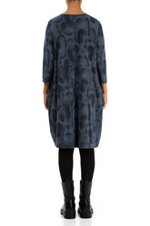 Balloon Slate Blue Paintwave Cotton Dress 2