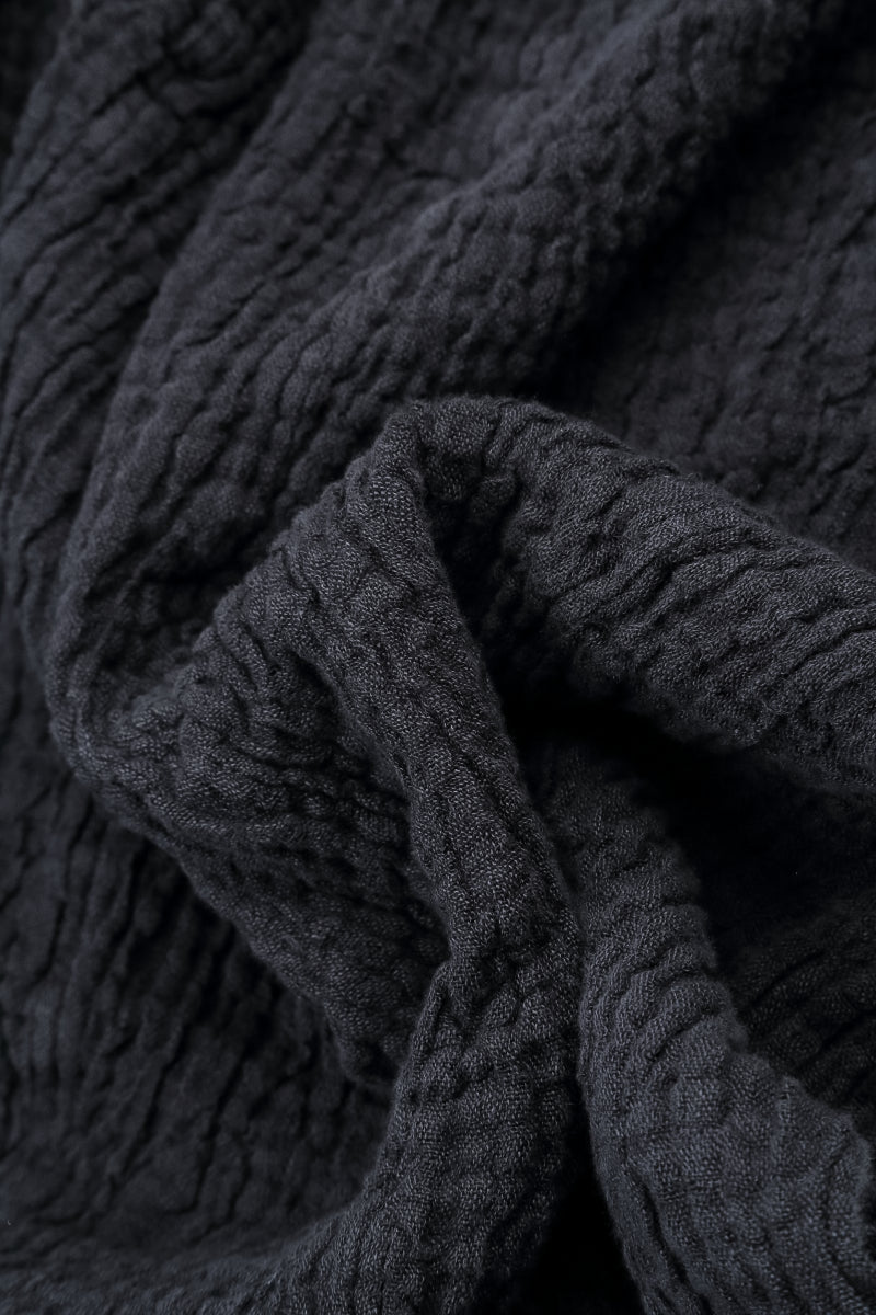 Balloon Slate Blue Textured Linen Dress 5