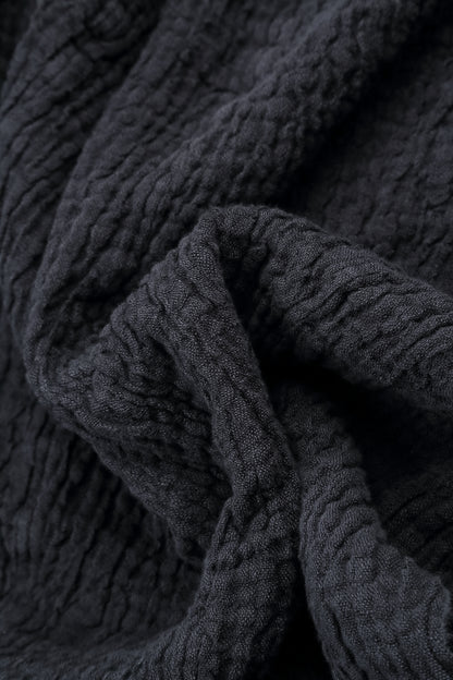 Balloon Slate Blue Textured Linen Dress 5